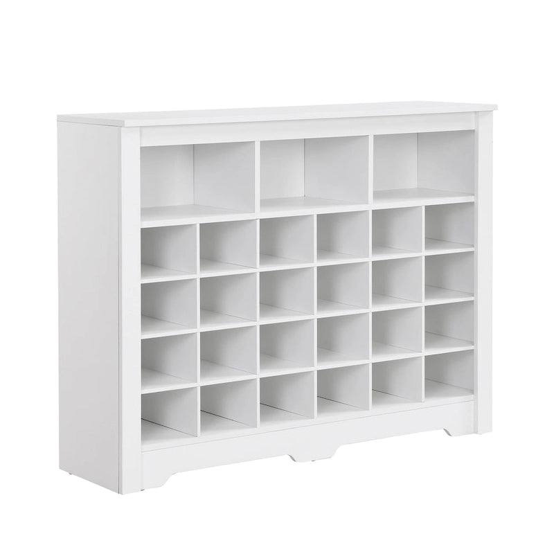 Modern 24 Shoe Cubby Console with Curved Base
