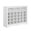 Modern 24 Shoe Cubby Console with Curved Base