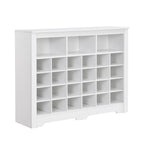Modern 24 Shoe Cubby Console with Curved Base