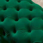 Button-Tufted Ottoman Bench, Upholstered Velvet Footrest Stool Accent Bench for Living Room.
