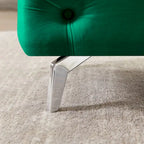 Button-Tufted Ottoman Bench, Upholstered Velvet Footrest Stool Accent Bench for Living Room.