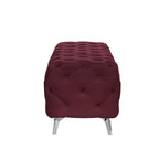 Button-Tufted Ottoman Bench, Upholstered Velvet Footrest Stool Accent Bench for Living Room.