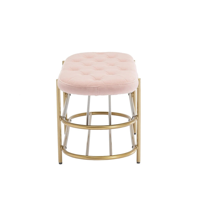 Velvet Home Storage Soft Bag Cushion Iron Art Shoe Changing Round Bench