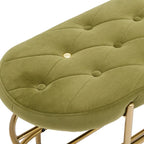 Velvet Home Storage Soft Bag Cushion Iron Art Shoe Changing Round Bench