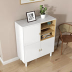 Storage cabinet with door, multifunctional,modern sideboard cabinet, wooden storage cabinet, leather handle drawer cabinet