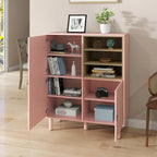 Storage cabinet with door, multifunctional,modern sideboard cabinet, wooden storage cabinet, leather handle drawer cabinet