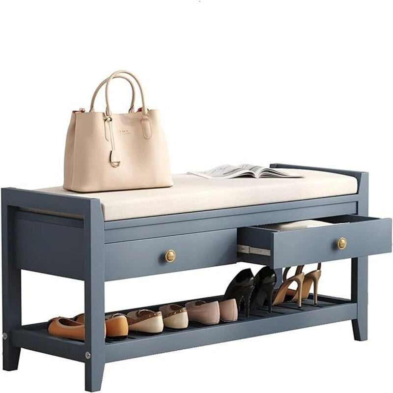 Shoe Storage Bench with 2 Drawers - 14D x 39W x 20H