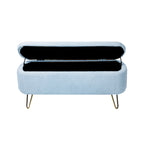 Upholster Storage Ottoman Bench with Faux Fur - 39.37L x 15.75W x 15.5H