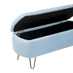 Upholster Storage Ottoman Bench with Faux Fur - 39.37L x 15.75W x 15.5H