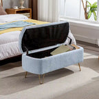 Upholster Storage Ottoman Bench with Faux Fur - 39.37L x 15.75W x 15.5H