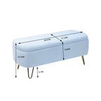 Upholster Storage Ottoman Bench with Faux Fur - 39.37L x 15.75W x 15.5H