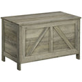 30 Farmhouse Storage Chest, Lift Top Box Organizer with Safety Hinge to Open Up 150 for Bedroom, Entryway, Gray
