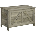 30 Farmhouse Storage Chest, Lift Top Box Organizer with Safety Hinge to Open Up 150 for Bedroom, Entryway, Gray