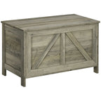 30 Farmhouse Storage Chest, Lift Top Box Organizer with Safety Hinge to Open Up 150 for Bedroom, Entryway, Gray