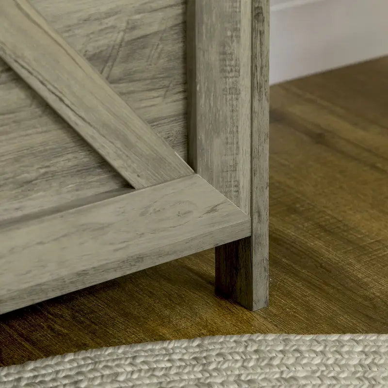 30 Farmhouse Storage Chest, Lift Top Box Organizer with Safety Hinge to Open Up 150 for Bedroom, Entryway, Gray