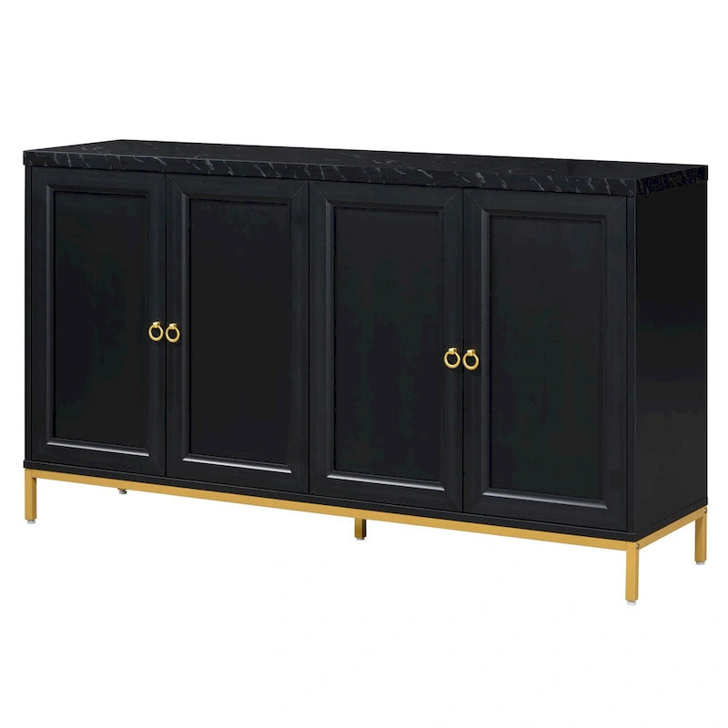 Sideboard with Extra Large Storage Space with Metal Handles and Support Legs for Living Room and Dining Room