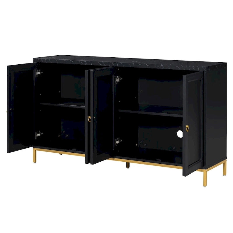 Sideboard with Extra Large Storage Space with Metal Handles and Support Legs for Living Room and Dining Room
