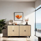 62.20 Elegant and Functional 4-Door Rattan Decorative Storage Cabinet