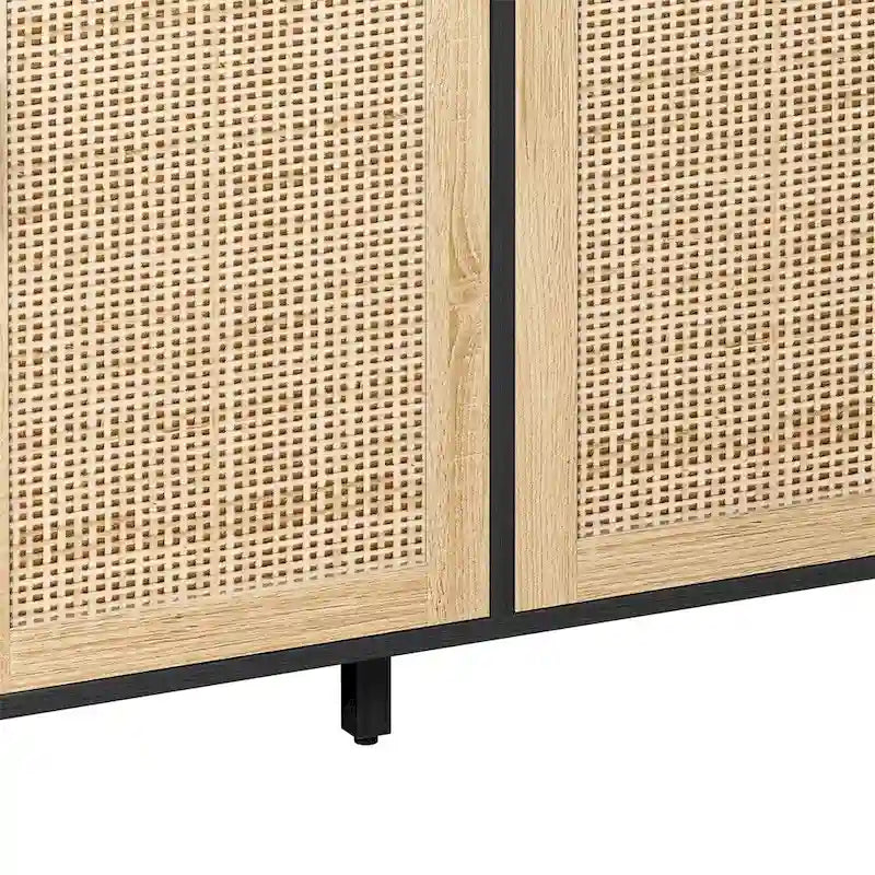 62.20 Elegant and Functional 4-Door Rattan Decorative Storage Cabinet