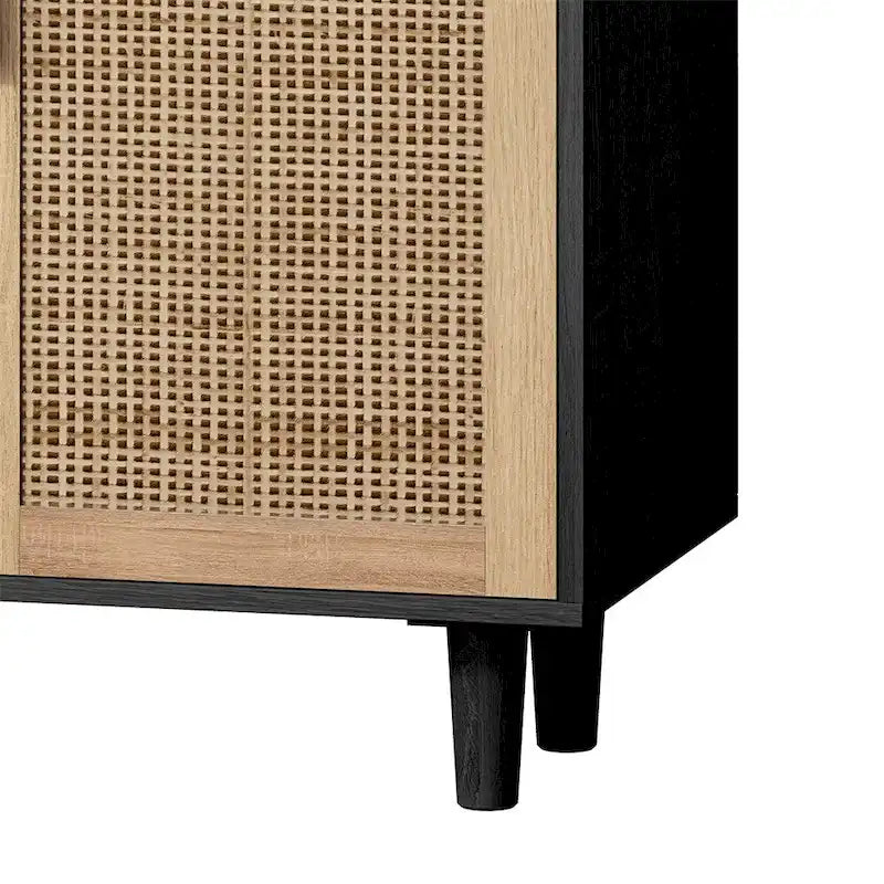62.20 Elegant and Functional 4-Door Rattan Decorative Storage Cabinet