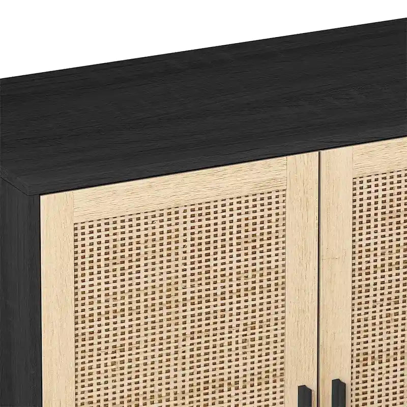 62.20 Elegant and Functional 4-Door Rattan Decorative Storage Cabinet