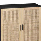 62.20 Elegant and Functional 4-Door Rattan Decorative Storage Cabinet