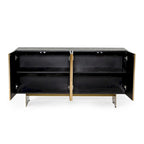 Modrest Perret Glam Black Ash & Brushed Brass Modern Buffet