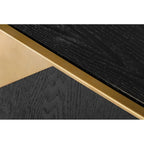 Modrest Perret Glam Black Ash & Brushed Brass Modern Buffet