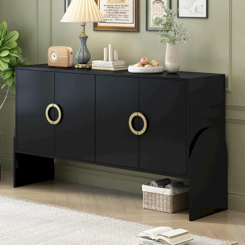 Four-Door Metal Handle Storage Cabinet