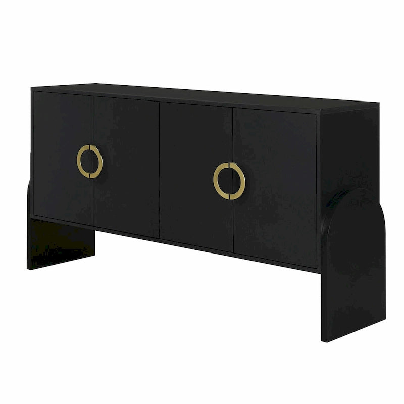 Four-Door Metal Handle Storage Cabinet