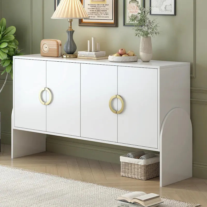 Four-Door Metal Handle Storage Cabinet