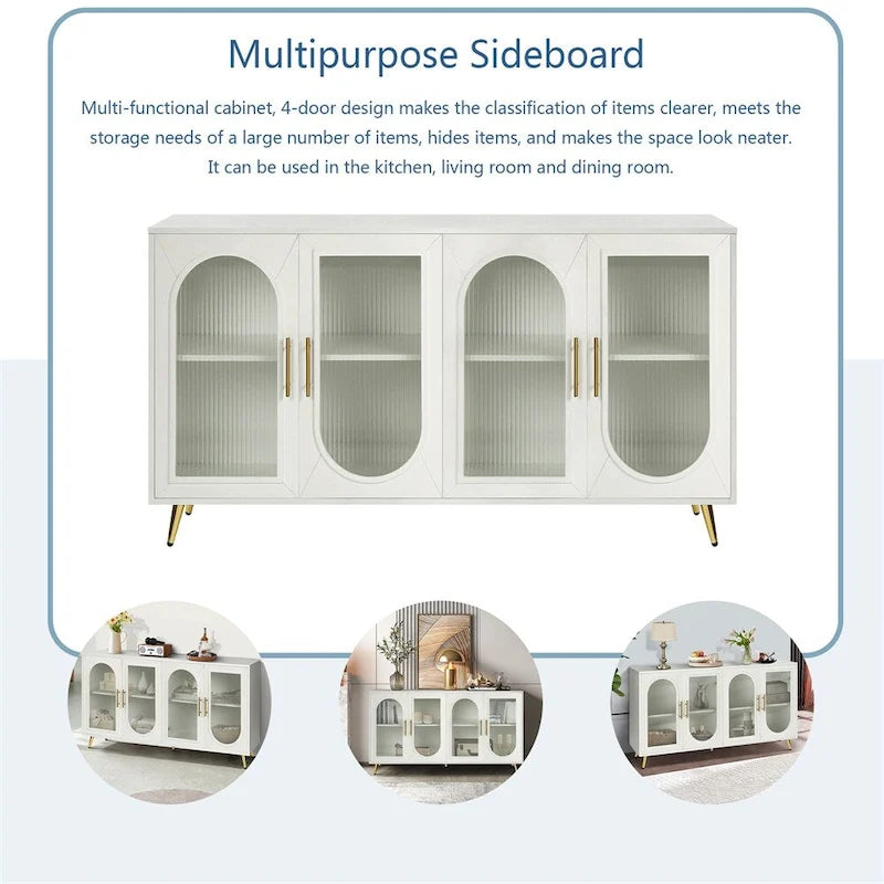 Sideboard Storage Cabinet & Adjustable Shelves for Living Room Bedroom