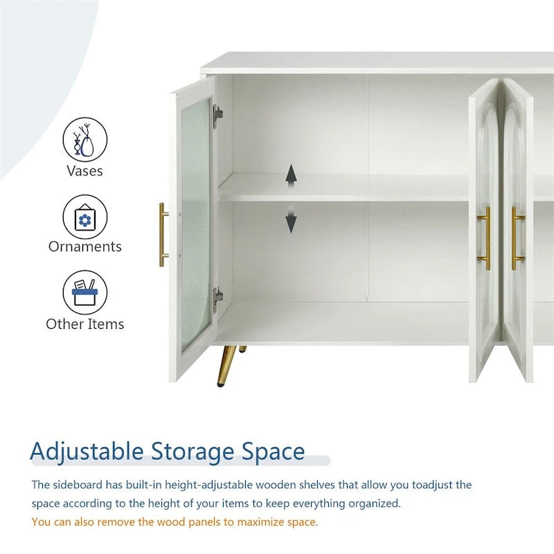 Sideboard Storage Cabinet & Adjustable Shelves for Living Room Bedroom