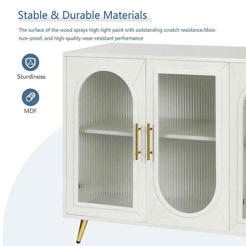 Sideboard Storage Cabinet & Adjustable Shelves for Living Room Bedroom