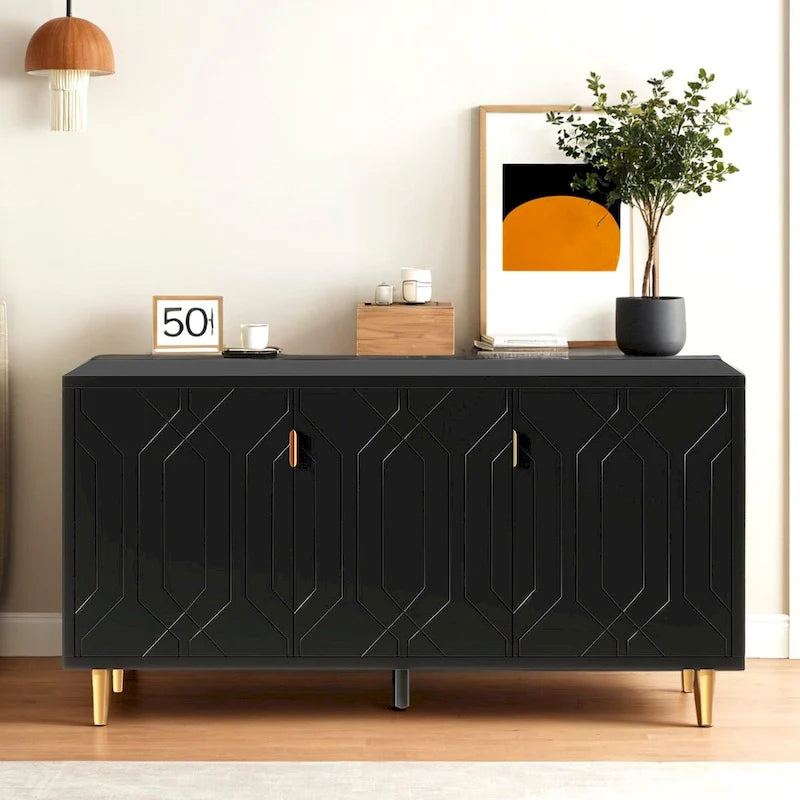 Modern TV Stand with Adjustable Shelves