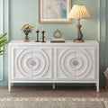 Retro Circular Groove Design Sideboard with Round Metal Door Handle