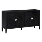 Retro Circular Groove Design Sideboard with Round Metal Door Handle