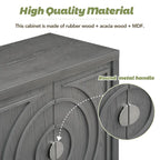 Retro Circular Groove Design Sideboard with Round Metal Door Handle