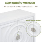 Retro Circular Groove Design Sideboard with Round Metal Door Handle