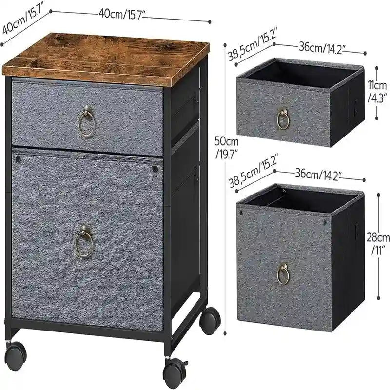 File Cabinet 2-Drawer Filing Cabinet - 15.7D x 15.7W x 19.6H