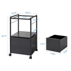 2 Pcs Mobile Vertical File Cabinet with Filing Holders, Printer Stand with Open Storage Shelf, fits A4 or Letter Size