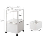 2 Pcs Mobile Vertical File Cabinet with Filing Holders, Printer Stand with Open Storage Shelf, fits A4 or Letter Size