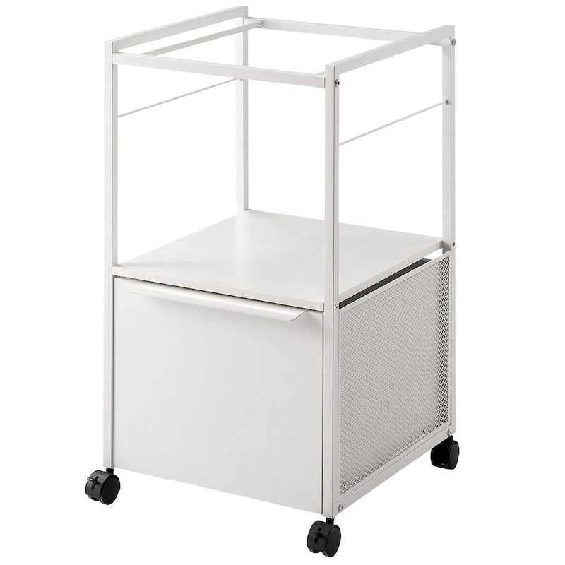 2 Pcs Mobile Vertical File Cabinet with Filing Holders, Printer Stand with Open Storage Shelf, fits A4 or Letter Size