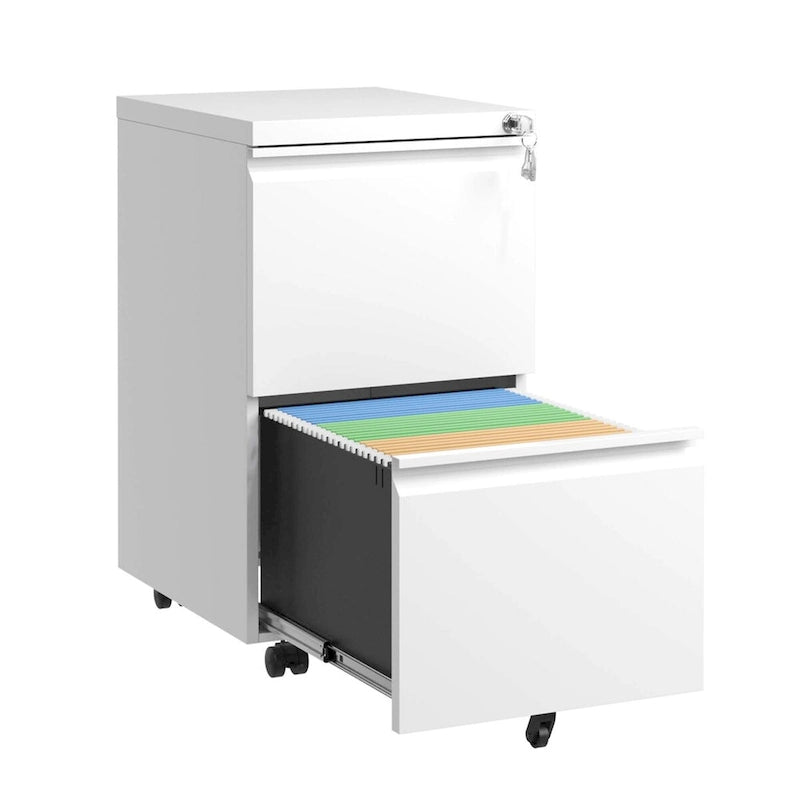 2-Drawer Metal Mobile File Cabinet with Lock