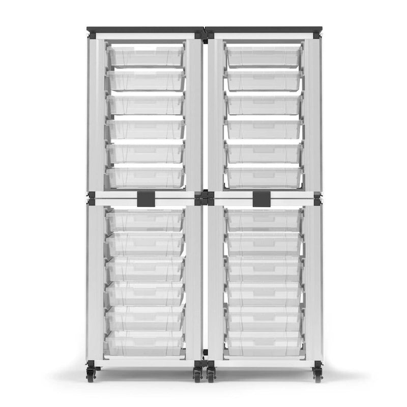Modular Classroom Storage Cabinet - 4 stacked modules with 24 small bins - N/A