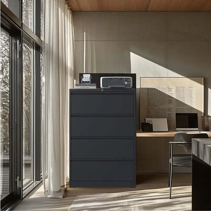 4 Drawer Metal Filing Cabinet with Lock, Legal/Letter/A4/F4 Size