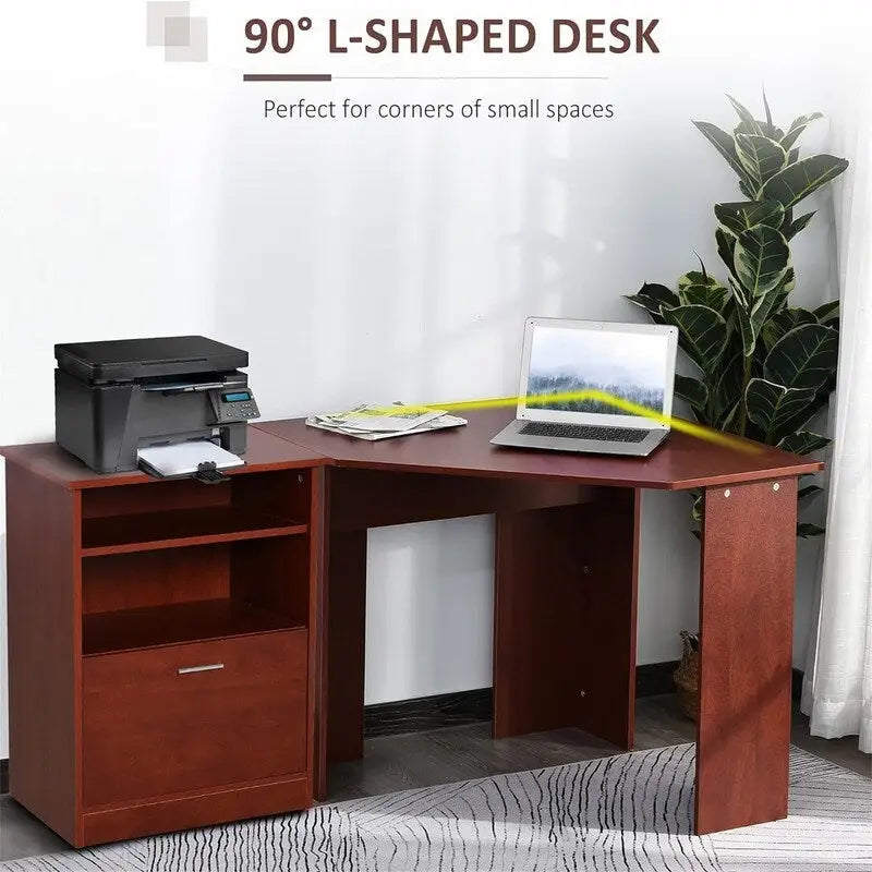 Computer Desk with Printer Cabinet