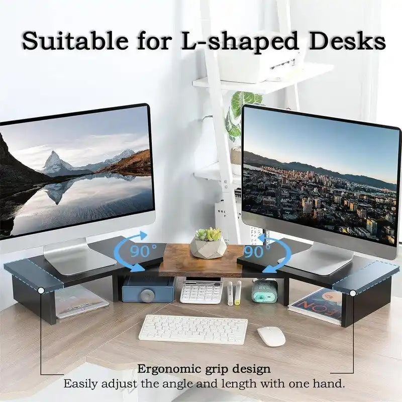 Triple Dual Monitor Stand Riser