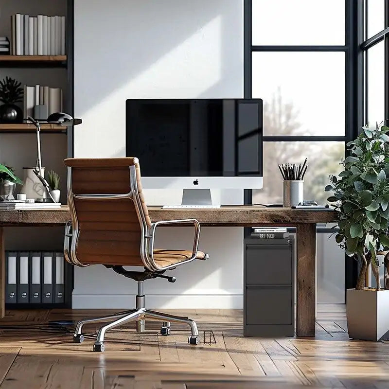 2 Drawer Metal Vertical Filing Cabinet with Lock,A4 Legal/Letter Size