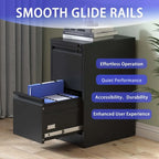 2 Drawer Metal Vertical Filing Cabinet with Lock,A4 Legal/Letter Size